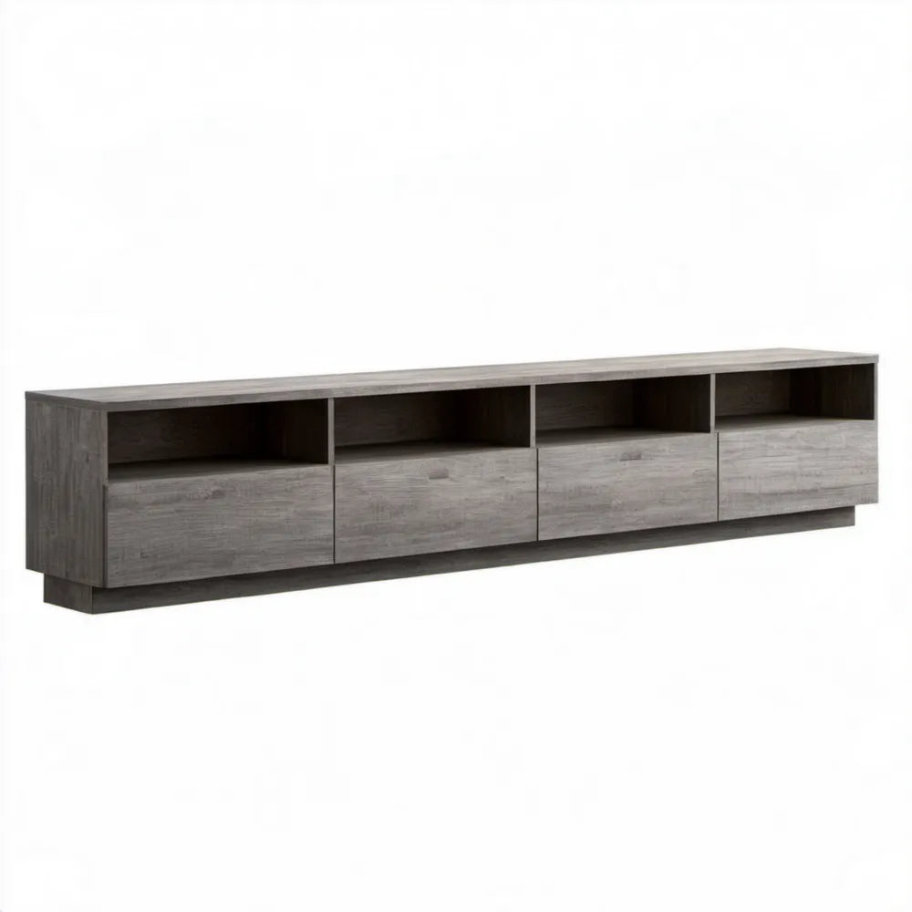 Szara szafka RTV z laminowanej płyty wiórowej 180 x 40 x 45 cm