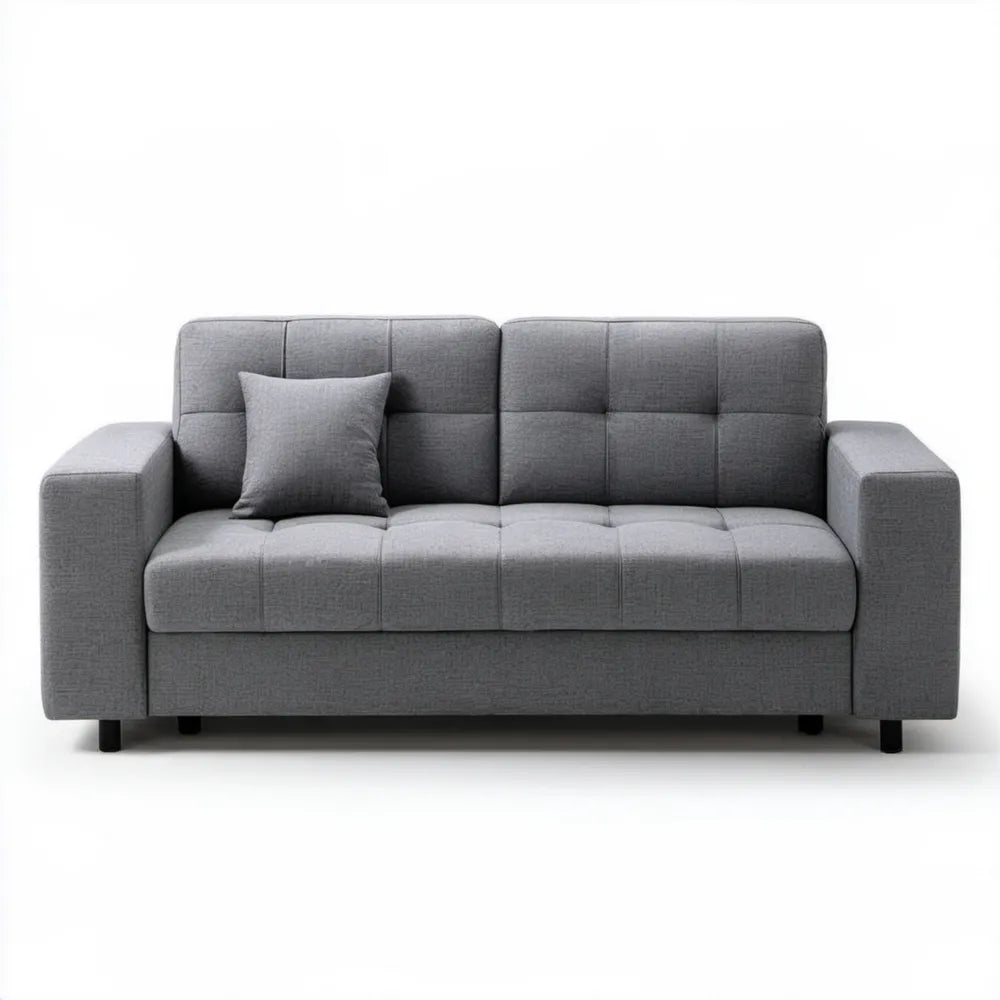 Trzyosobowa sofa tapicerowana szara 210 x 90 x 88 cm