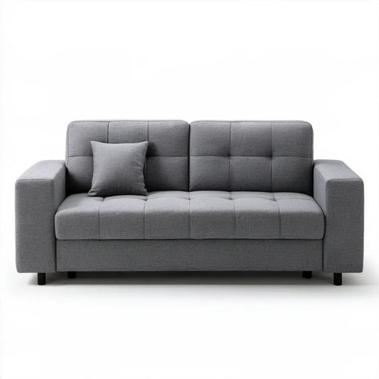 Trzyosobowa sofa tapicerowana szara 210 x 90 x 88 cm