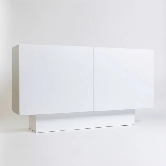 Biała szafka RTV z płyty MDF 140 x 40 x 75 cm