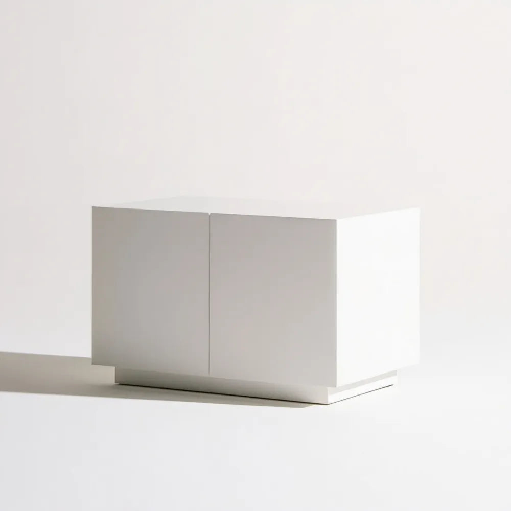 Biała szafka RTV z MDF, 2 drzwi, 120 x 40 x 45 cm