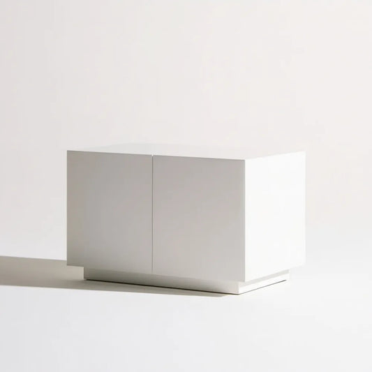 Biała szafka RTV z MDF, 2 drzwi, 120 x 40 x 45 cm