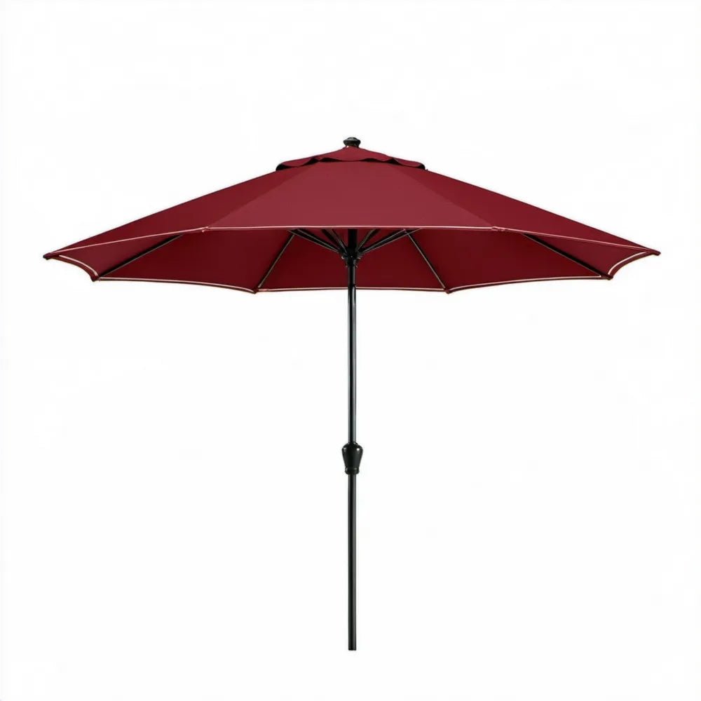 Ośmiokątny parasol ogrodowy z poliestru bordowy 270 cm