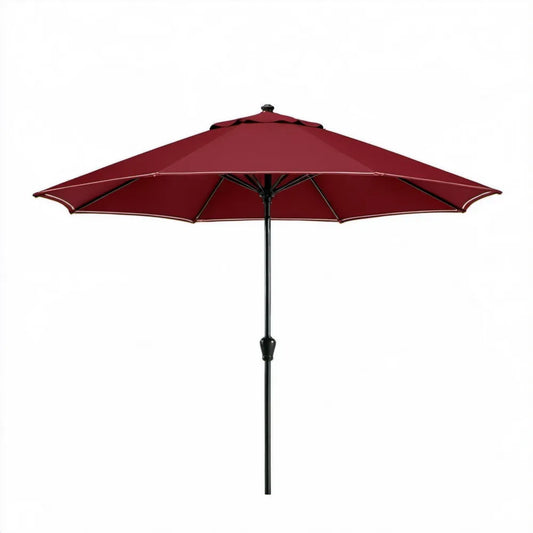 Ośmiokątny parasol ogrodowy z poliestru bordowy 270 cm
