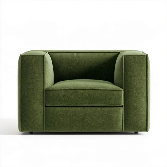 Zielony fotel wypoczynkowy bouclé 90 x 84 x 72 cm