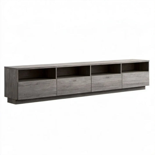 Szara szafka RTV z laminowanej płyty wiórowej 180 x 40 x 45 cm